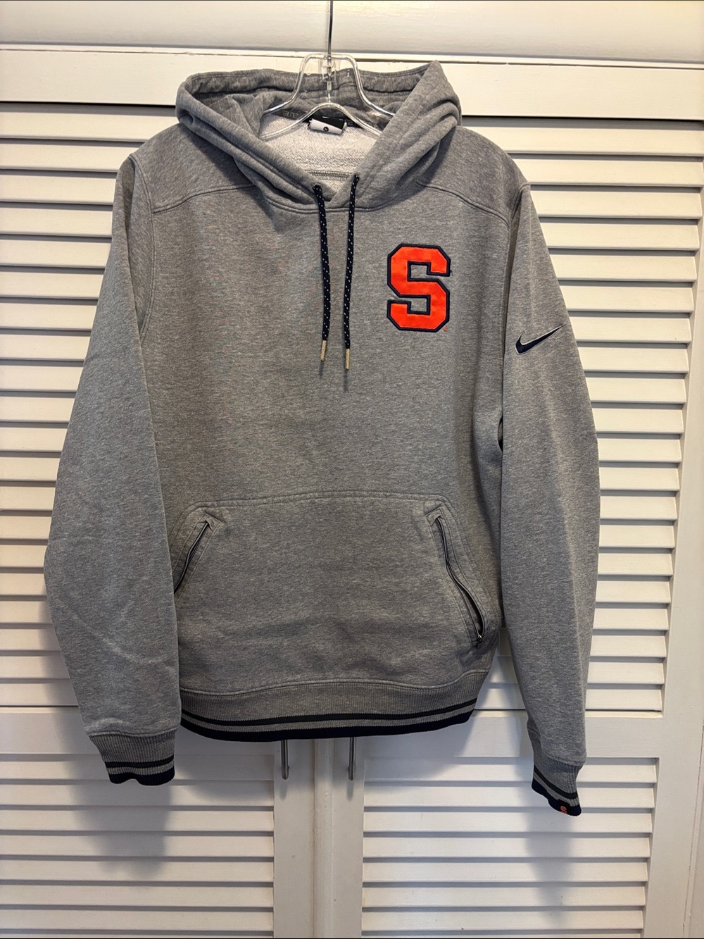 Nike Gray Hoodie with Orange 'S' Patch